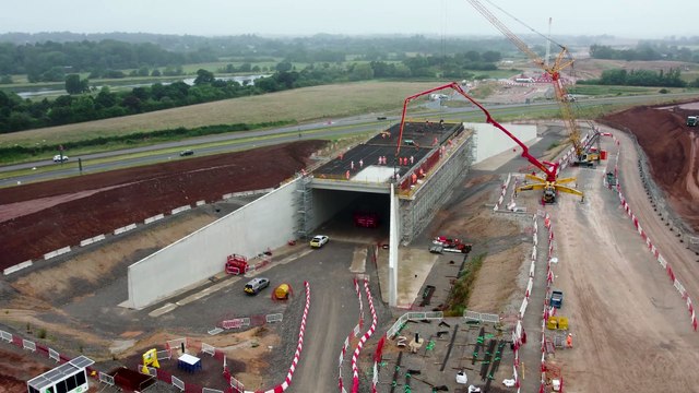 Timelapse footage of the HS2 bridge near Balsall Common