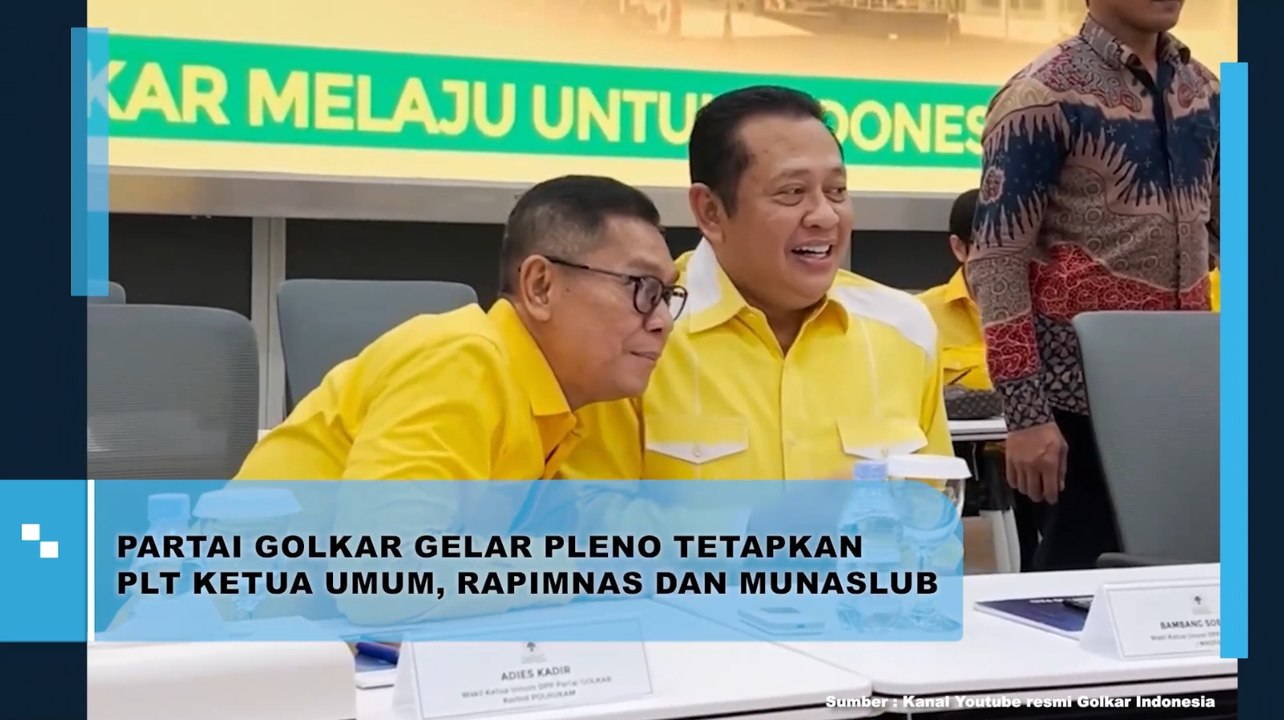 Partai Golkar Gelar Pleno Tetapkan PLT Ketua Umum, Rapimnas dan Munaslub