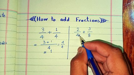 How to Add Fractions with unlike denominators | Addition of Fractions with unlike denominators