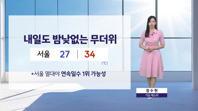 [날씨] 내일도 곳곳 5~60mm 소나기…서울 아침 기온 27도·대전 25도 / YTN