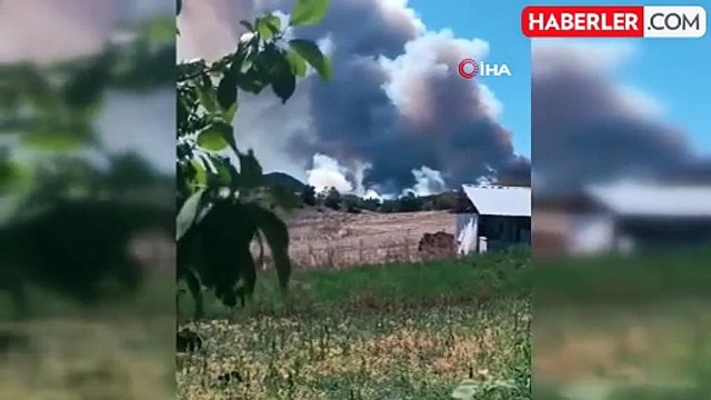 Bolu'da 2 ilçe arasında orman yangını başladı: Dumanlar gökyüzünü kapladı