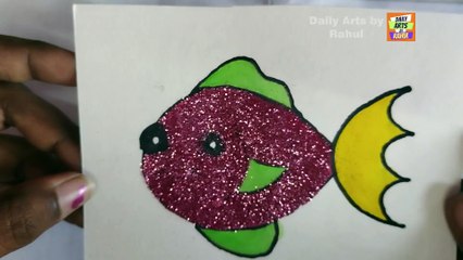 How to draw  Glitter Fish | Drawing, Painting for Kids and Toddlers | Draw  Glitter Fish