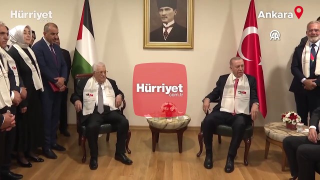 Cumhurbaşkanı Erdoğan, Filistin Devlet Başkanı Mahmud Abbas ile bir araya geldi