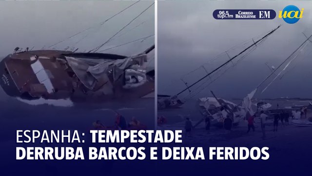 Tempestade derruba barcos e passageiros ficam feridos