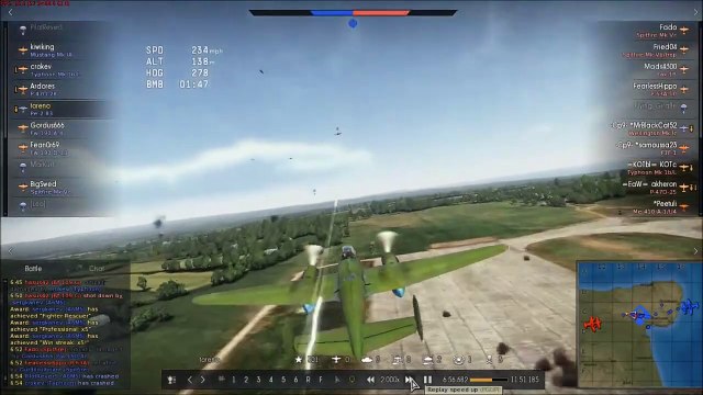 War Thunder - Patch 1.45 replays (mostly a crash landing compilation)