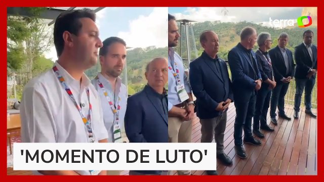 Ao lado de Tarcísio, Ratinho Jr. lamenta queda de avião com 61 pessoas em Vinhedo