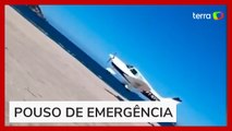 Avião monomotor faz pouso de emergência em praia na Grande Florianópolis