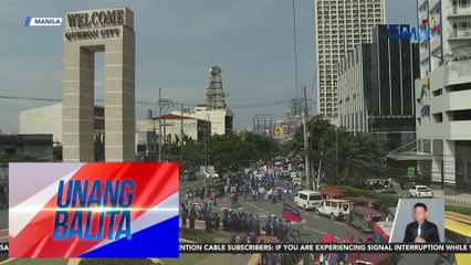 Pulisya, mahigpit na nagbabantay sa kilos-protesta ng MANIBELA kontra-PTMP | Unang Balita