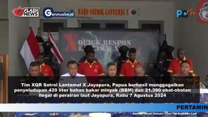 Satrol LANTAMAL X Jayapura Gagalkan Penyelundupan 420 Liter BBM dan 21.380 Obat-Obatan Ilegal di Perairan Tanjung JAR