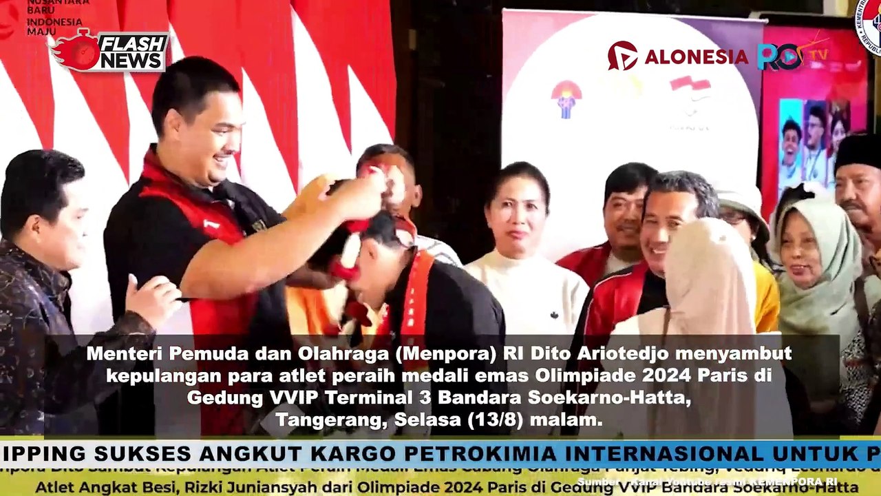 Kemenpora Sambut Kedatangan Atlet Peraih Medali Emas Olimpiade 2024 Veddriq Leonardo dan Rizki Juniansyah