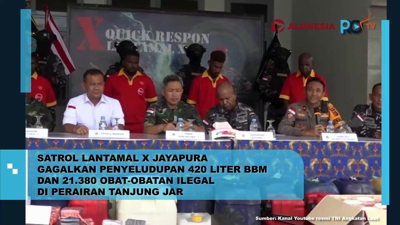 Satrol Lantamal X Jayapura Gagalkan Penyelundupan 420 Liter BBM dan 21.380 Obat-obatan Ilegal di Perairan Tanjung Jar