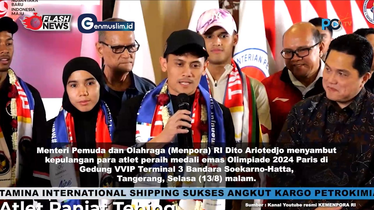 KEMENPORA Sambut Kedatangan Atlet Peraih Medali Emas Olimpiade Paris 2024 Veddriq Leonardo dan Rizki Juniansyah