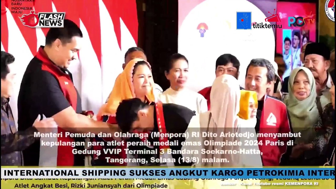 Kemenpora Sambut Kedatangan Atlet Peraih Medali Emas Olimpiade 2024 Veddriq Leonardo Dan Rizki Juniansyah