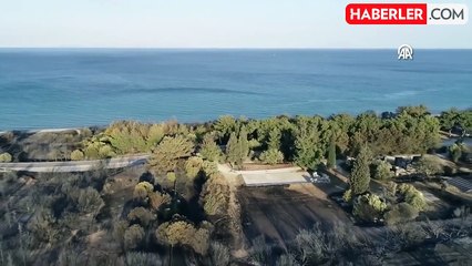 Çanakkale Savaşları'nın yaşandığı Gelibolu Yarımadası'ndaki orman yangını dron ile görüntülendi