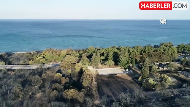 Çanakkale Savaşları'nın yaşandığı Gelibolu Yarımadası'ndaki orman yangını dron ile görüntülendi