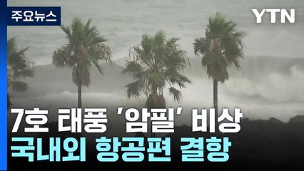 태풍 7호, 日수도권 간토 접근...무더기 결항·신칸센 중단 / YTN