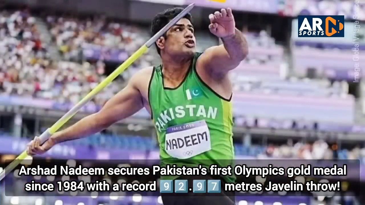 Arshad Nadeem _ Paris Olympics 2024  Set Javelin Throw Record  92.97M❤️