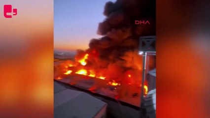 Antep'te, halı fabrikasındaki yangına 200 personelle müdahale ediliyor