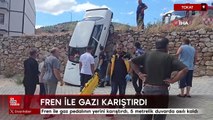 Tokat'ta fren ile gaz pedalının yerini karıştırdı, duvarda asılı kaldı