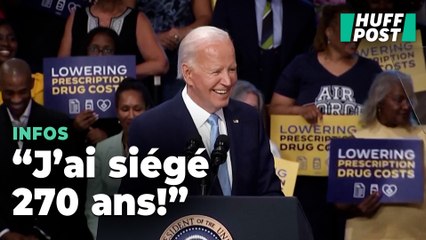 Joe Biden, en meeting avec Kamala Harris, ironise sur son âge avancé après avoir jeté l’éponge