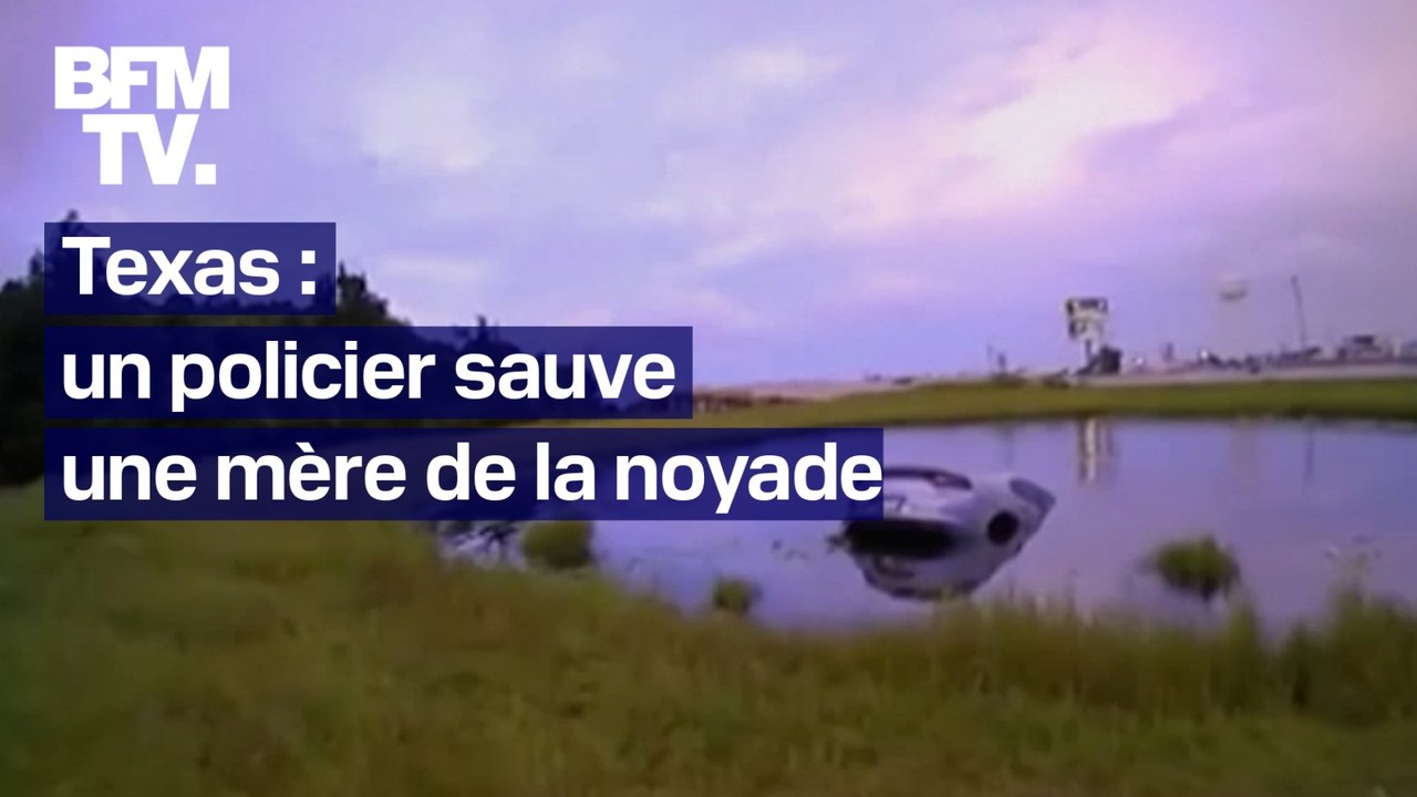 Texas: les images du sauvetage d'une femme coincée dans sa voiture au milieu d'un étang