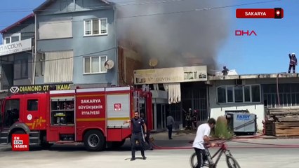 Sakarya'da işyerinde çıkan yangın itfaiye ekipleri tarafından söndürüldü