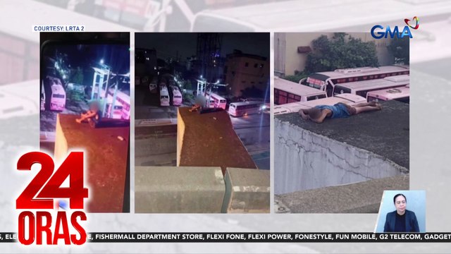Lalaki, sinagip sa taas ng poste ng LRT-2; biyahe ng tren sa ilang istasyon, naantala | 24 Oras