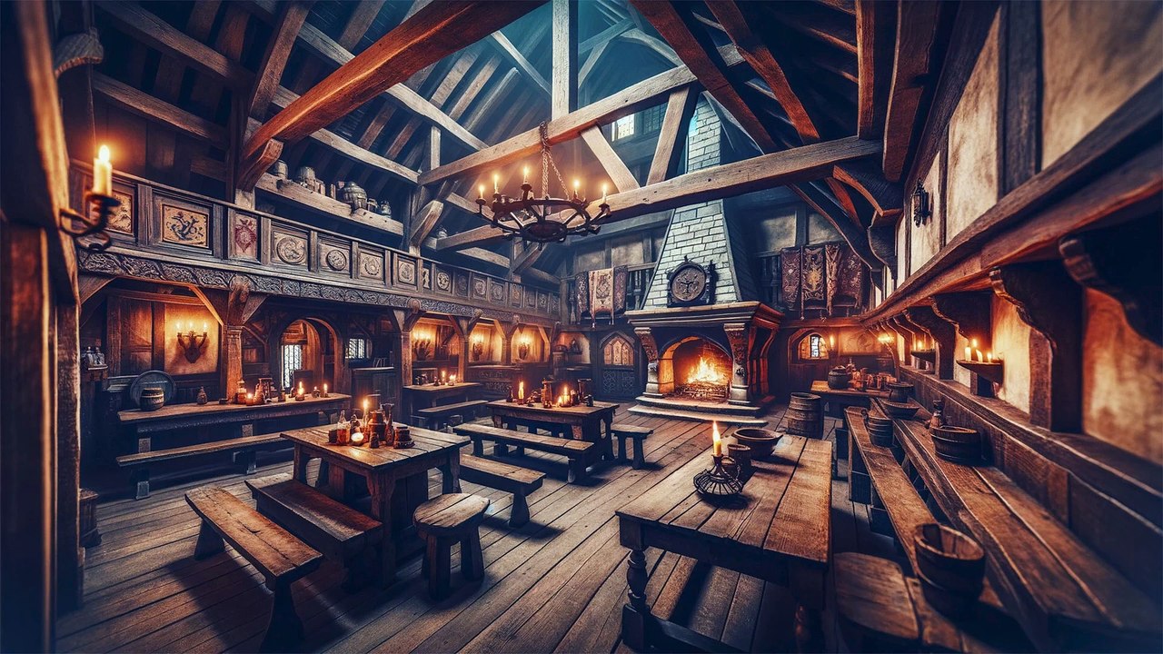 Medieval Candlelit Tavern  Ambient Medieval Music