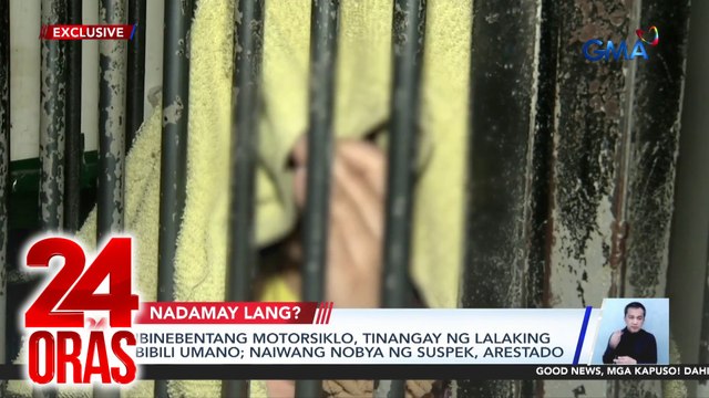 Ibinebentang motorsiklo, tinangay ng lalaking bibili umano; naiwang nobya ng suspek, arestado | 24 Oras