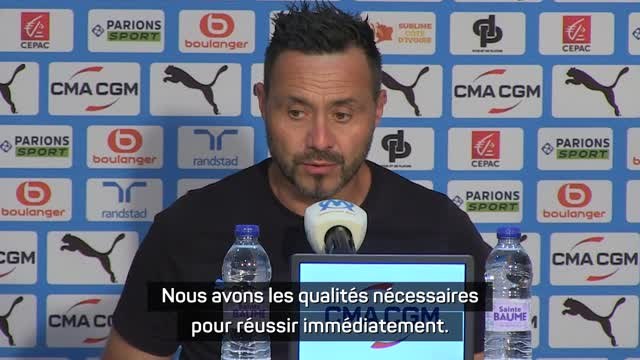 Marseille - De Zerbi : Nous avons les qualités nécessaires pour réussir immédiatement