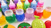 How to make Rainbow Pool into Mixing All My Glossy Slime & Fruit Cutting