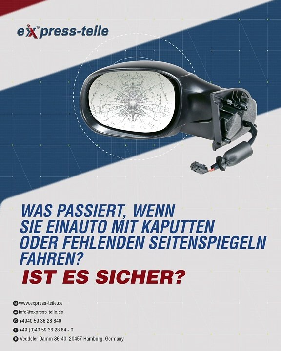 Was passiert, wenn Sie Auto mit kaputten oder fehlenden Seitenspiegeln fahren? Ist es sicher?