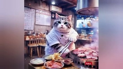 Shef Cooking cat..ai cat short clip