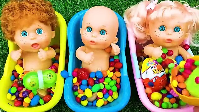 Satisfying Video l Mixing Candy in 3 Rainbow BathTubs & Magic Skittles & Slime Cutting