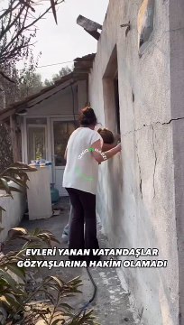 İzmir’de Yangınında Evleri Yanan Vatandaşlar Gözyaşlarını Tutamadı