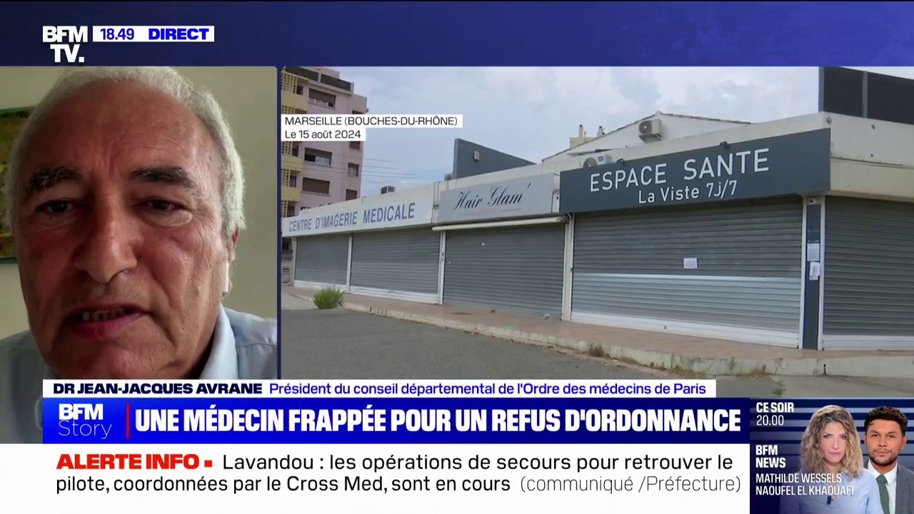 Médecin agressée à Marseille: "Pour l'année qui vient de se passer, les chiffres ne sont pas très optimistes", indique Jean-Jacques Avrane (Conseil national de l'Ordre des médecins)