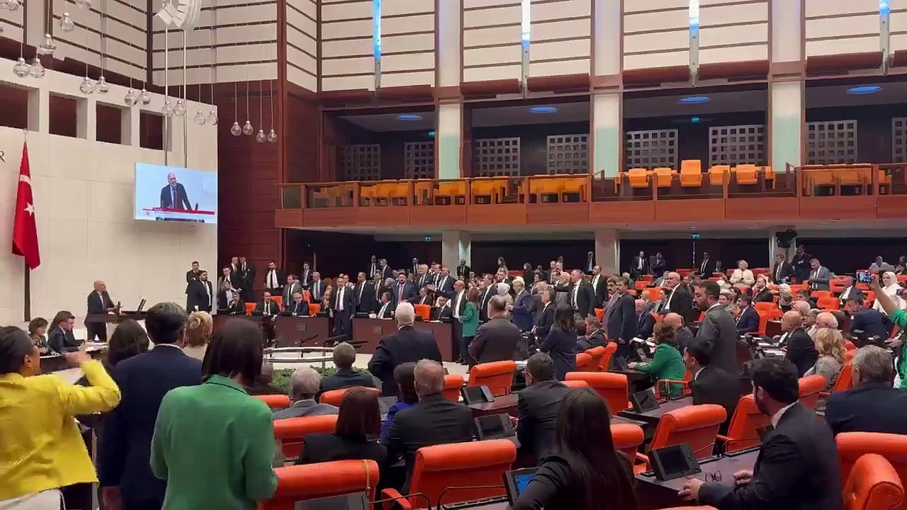 Piñas en el Parlamento de Turquía