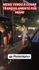 Messi yendo a cenar tranquilamente por Miami