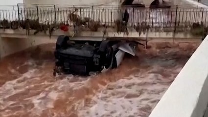 Cars fall into Menorca storm drain as heavy thunderstorms hit Spain