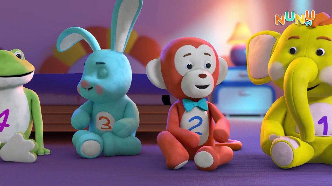 Five Little Animals Jumping on the Bed ｜ Learn Numbers ｜ Nursery Rhymes & Kids Songs ｜ NuNu Tv
