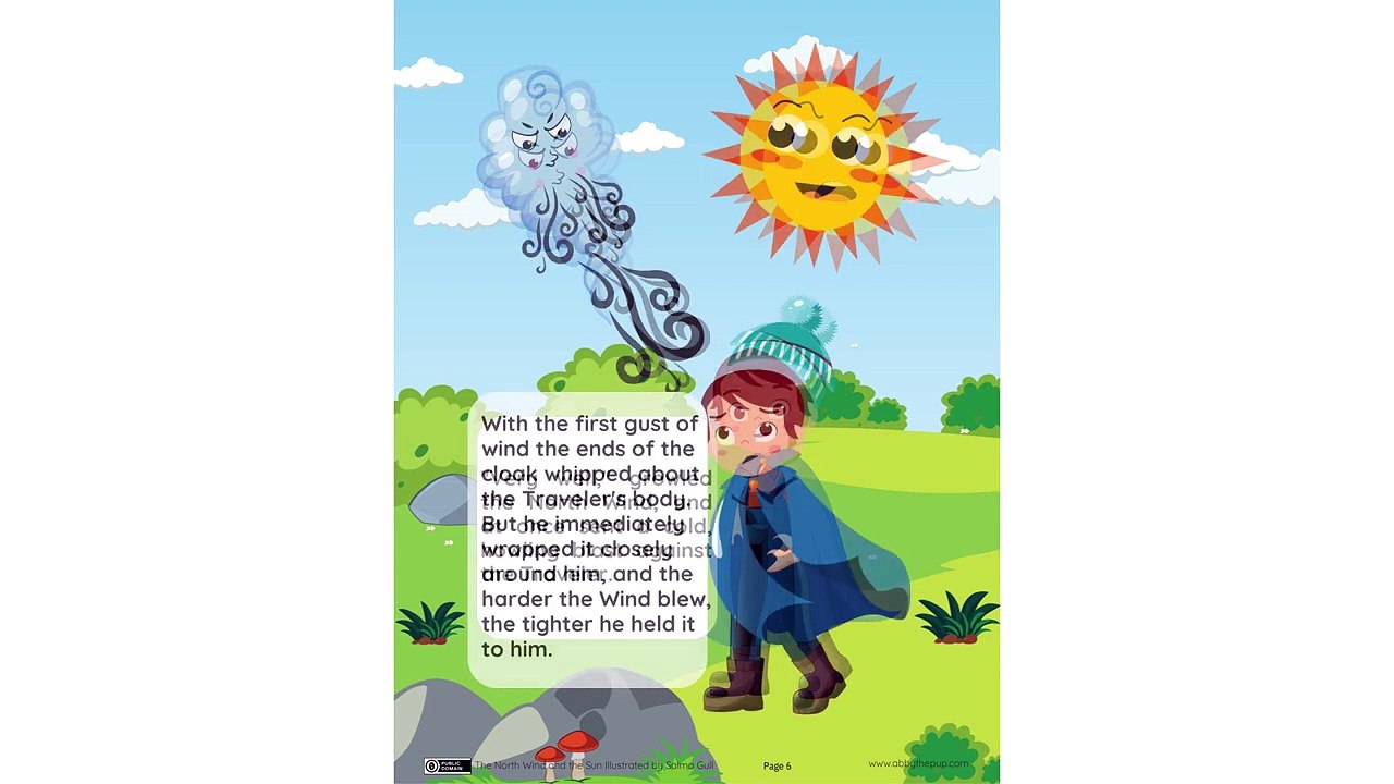 The North Wind and the Sun! ️☀️ | Classic Fable for Kids | Learning with Coloring