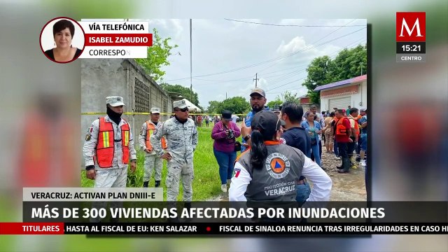 Inundaciones tras intensas lluvias dejan más de 300 viviendas afectadas en Veracruz