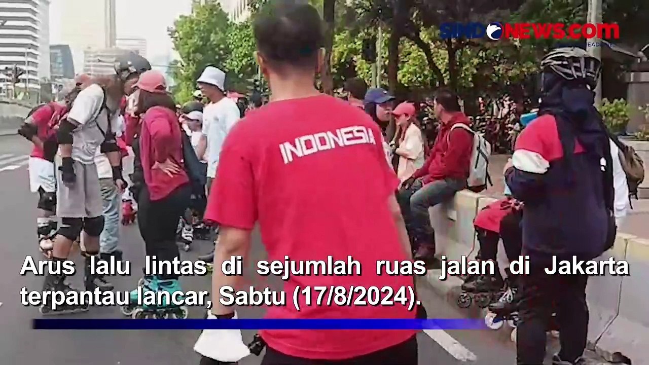 Banyak Warga Mengekspresikan HUT RI dengan Kenakan Baju Merah Putih saat Olahraga