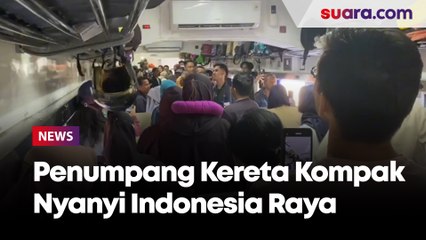 Descargar video: Keren! Seluruh Penumpang Kereta Api Berdiri Nyanyikan Lagu Indonesia Raya.