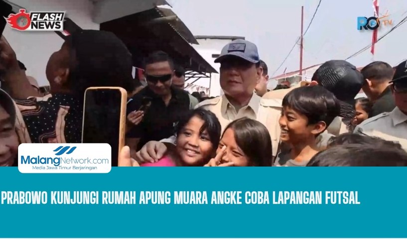 Prabowo Kunjungi Rumah Apung Muara Angke Coba Lapangan Futsal