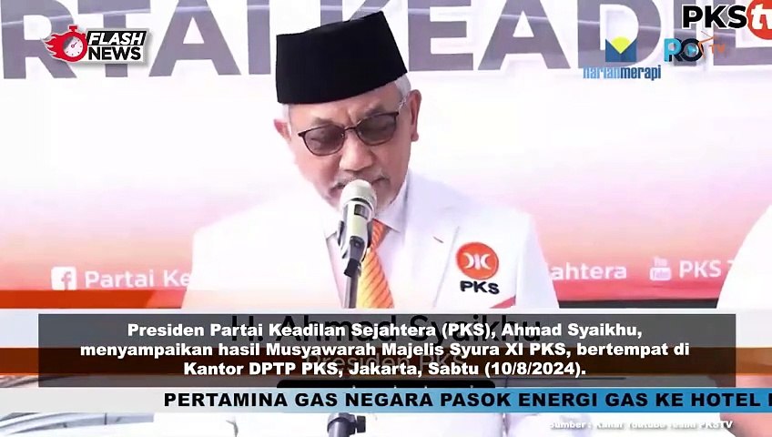 Presiden PKS Menyampaikan Hasil Musyawarah Majelis Syura XI