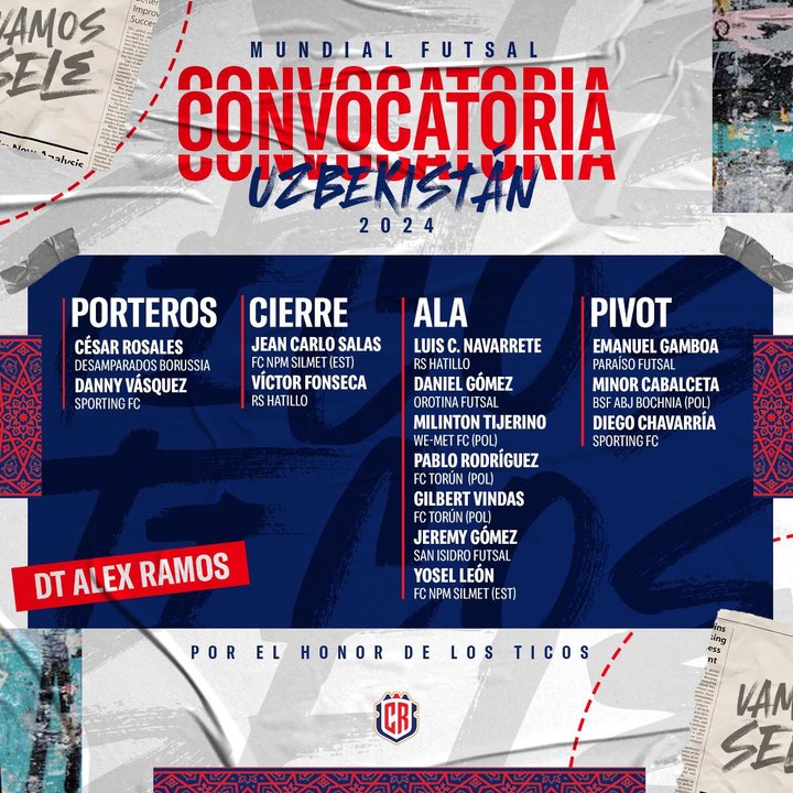 Convocados Sele Fútsal.