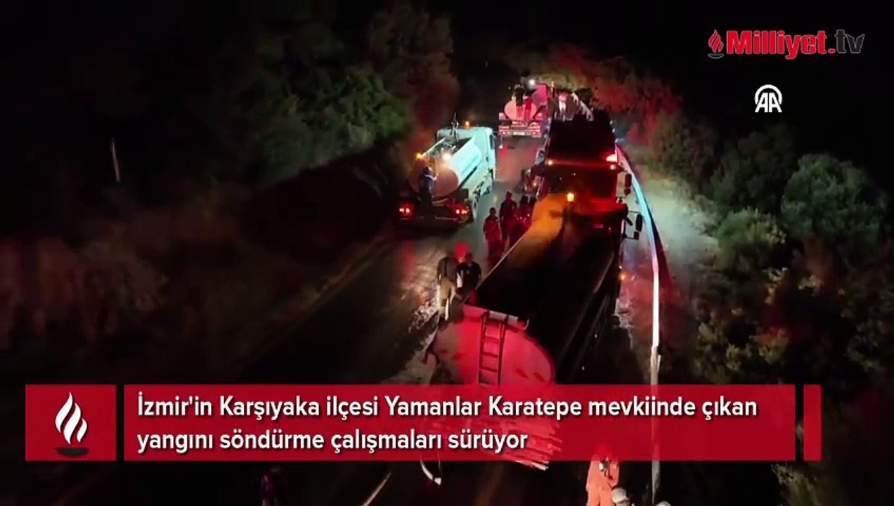 İzmir'deki orman yangınına müdahale sürüyor
