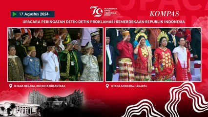 Perdana! Jokowi-Prabowo Upacara di IKN, Ma'ruf Amin-Gibran di Istana Merdeka