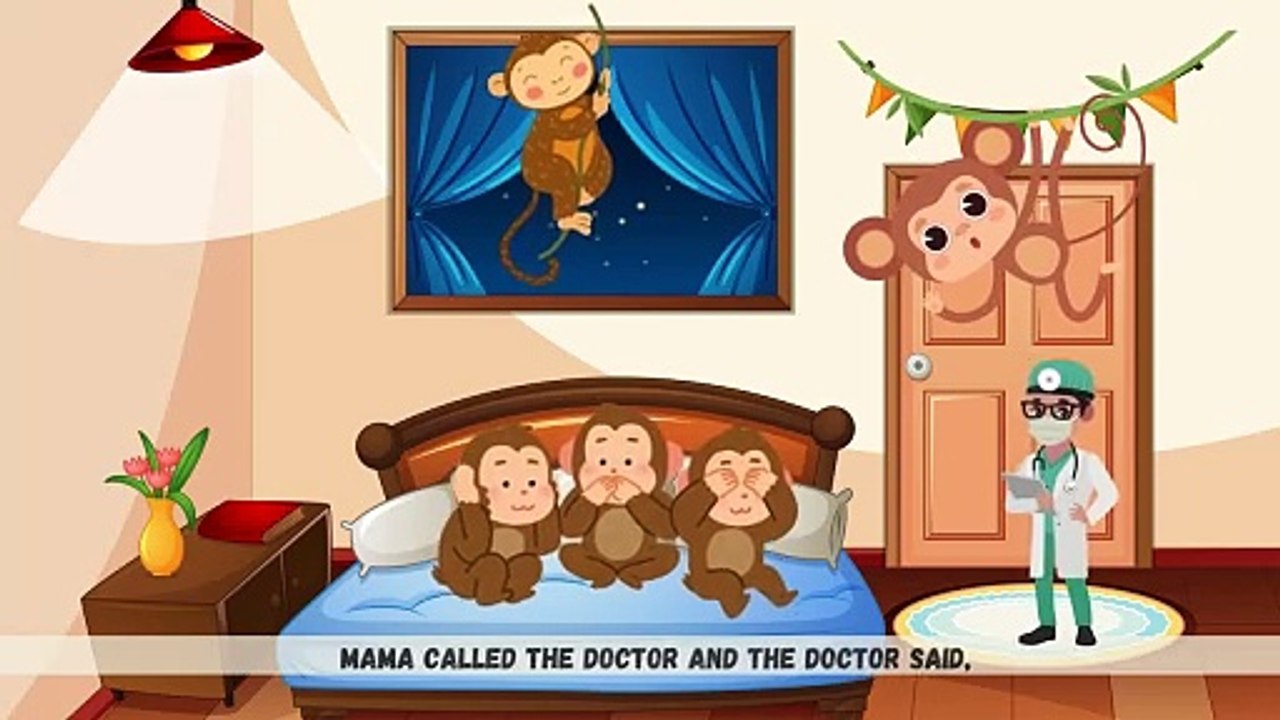 Five Little Monkeys!  | Classic Nursery Rhyme for Kids | Learning with Coloring